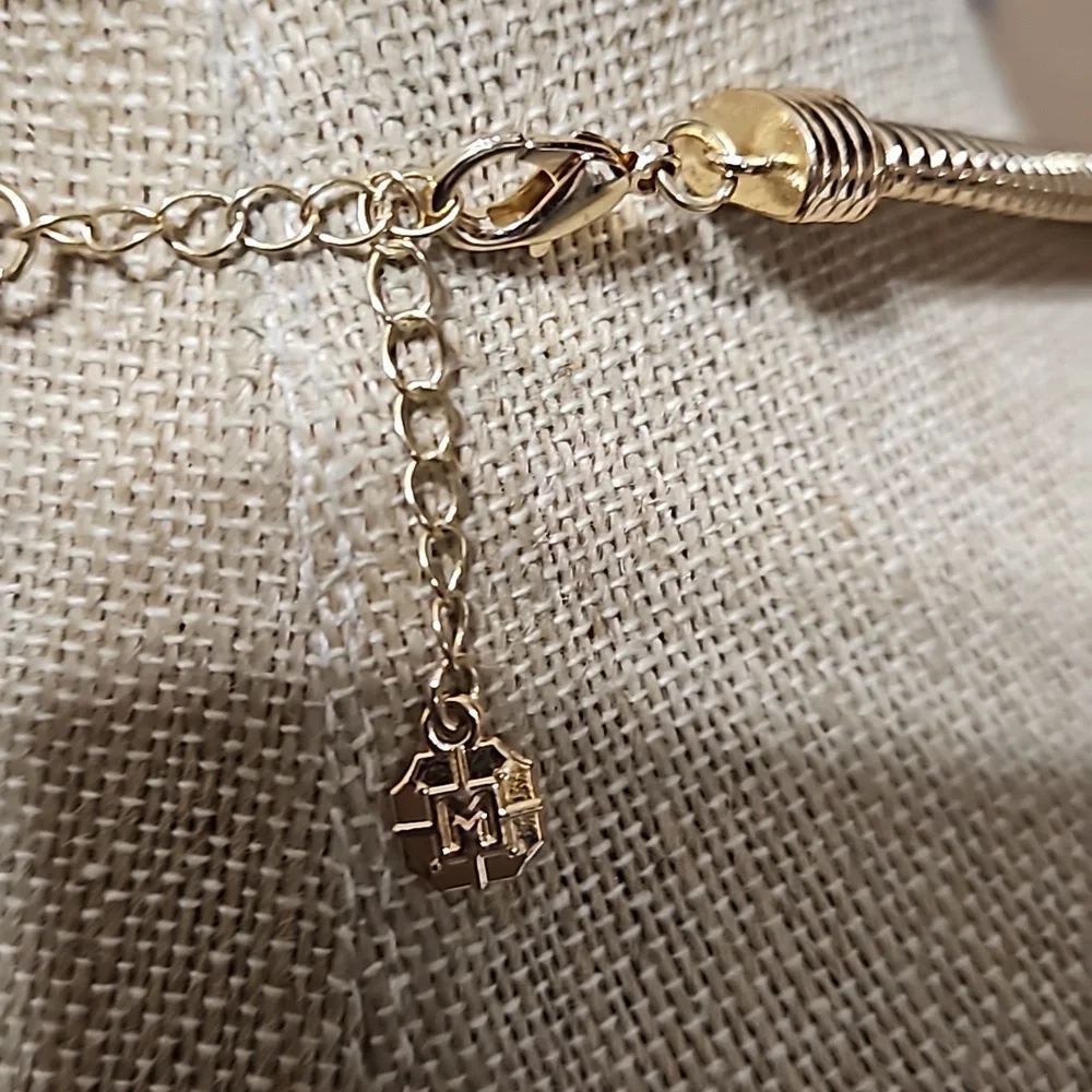 Monet Gold & Rhinestone Necklace - Picture 5 of 6